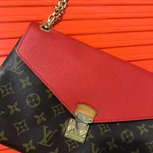 Louis Vuitton Red and Black Monogram Wristlet